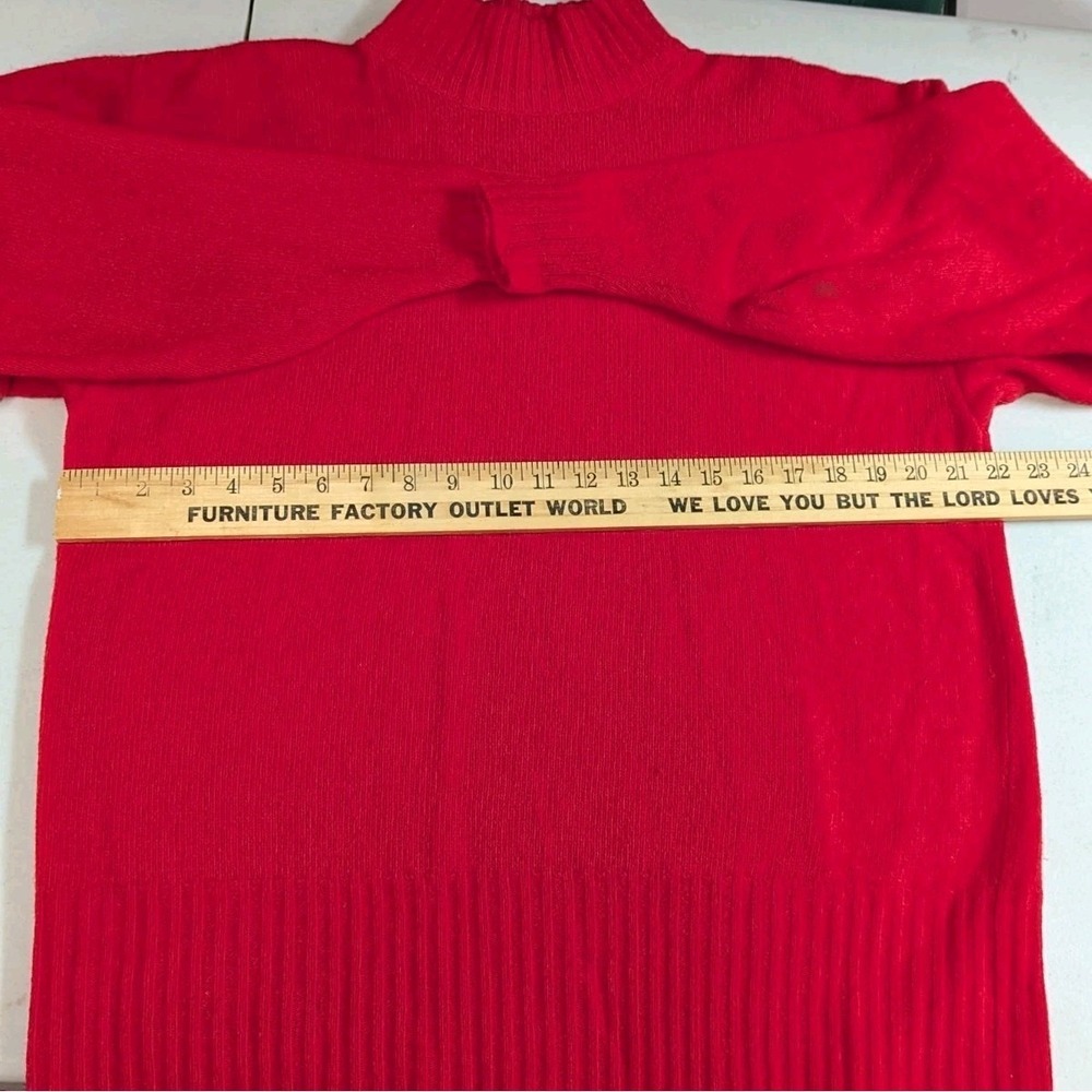 D.D. SLOANE Red Mock Neck Sweater | Lambswool Blend | Size Large | Essential... - Picture 7 of 13